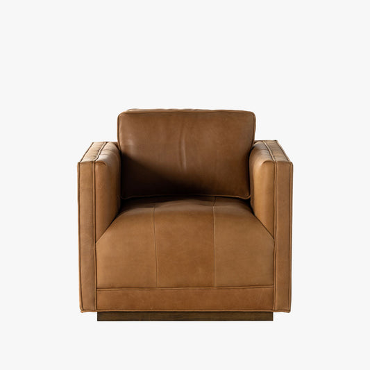 Chaise pivotante Kiera à quatre mains en cognac Palermo