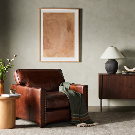 Fauteuil club Larkin à quatre mains en cigare