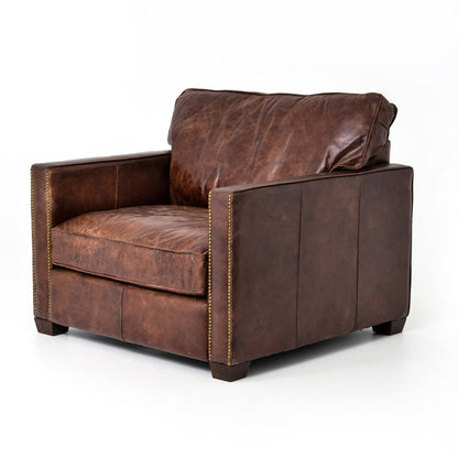 Fauteuil club Larkin à quatre mains en cigare