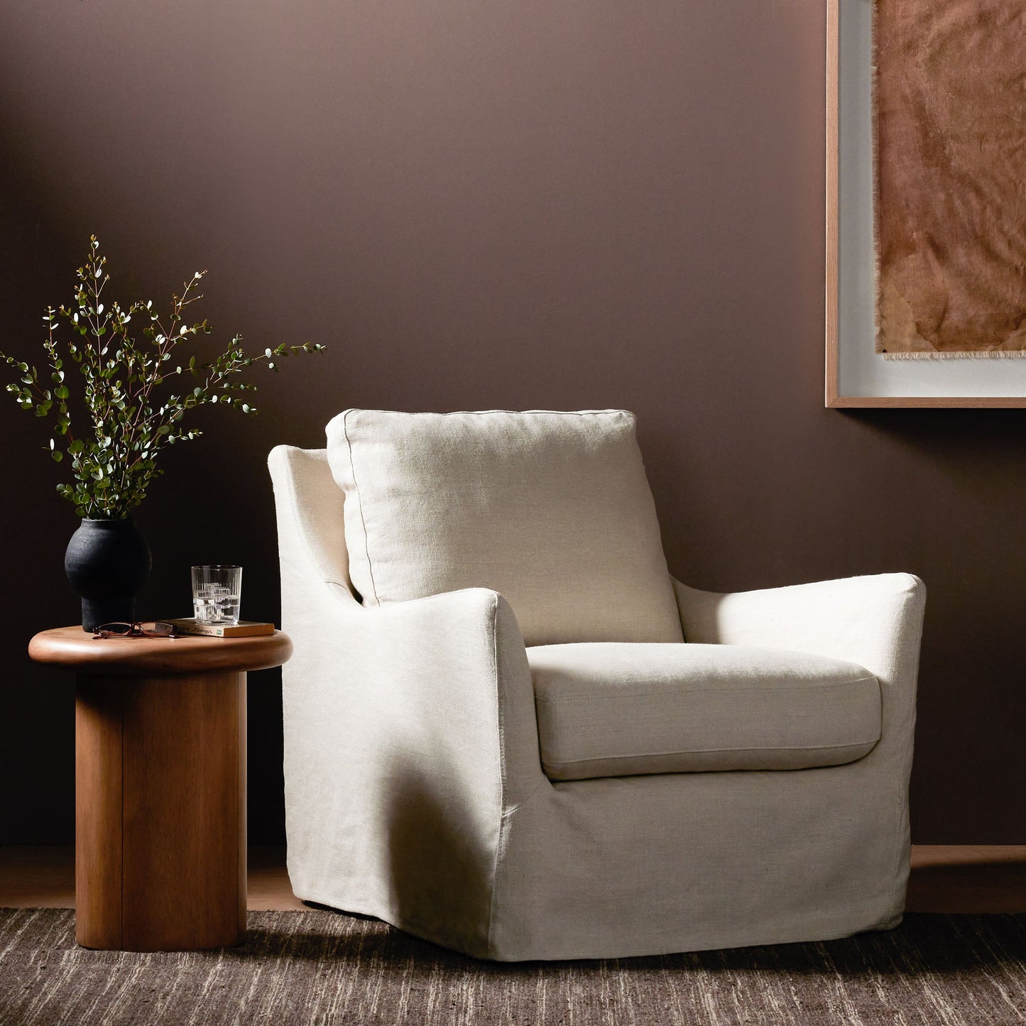 Housse pour chaise pivotante Four Hands Monette en couleur naturelle de Bruxelles