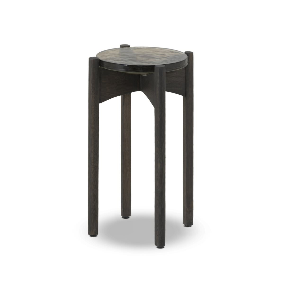 Table d'appoint Relo à quatre mains en verre coulé olive