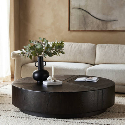 Table basse Four Hands Renan en chêne français récupéré expresso foncé
