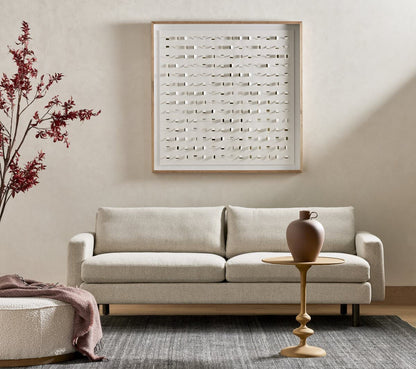 Grand pouf rond Sinclair Four Hands en Knoll Natural