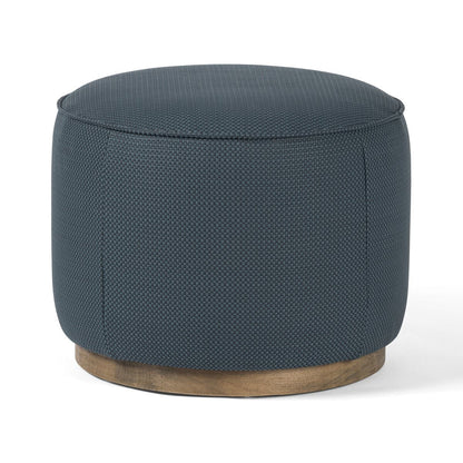 Pouf rond Sinclair à quatre mains en Fresno Cobalt