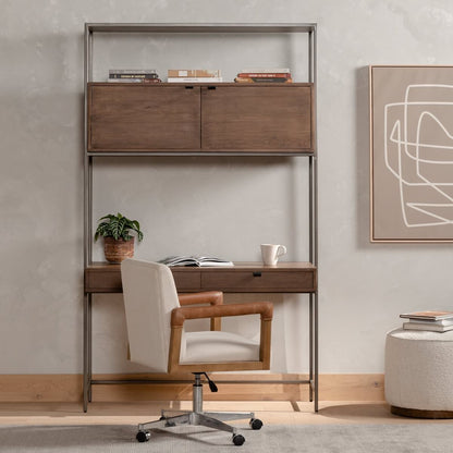 Pouf rond Sinclair Four Hands en Knoll Natural