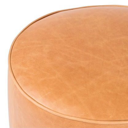 Ottoman rond Sinclair à quatre mains en caramel de Palerme