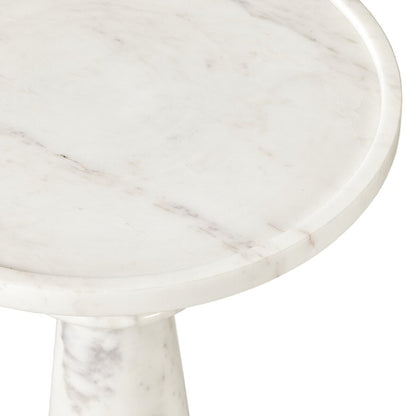 Table d'appoint Skylar à quatre mains en marbre blanc poli
