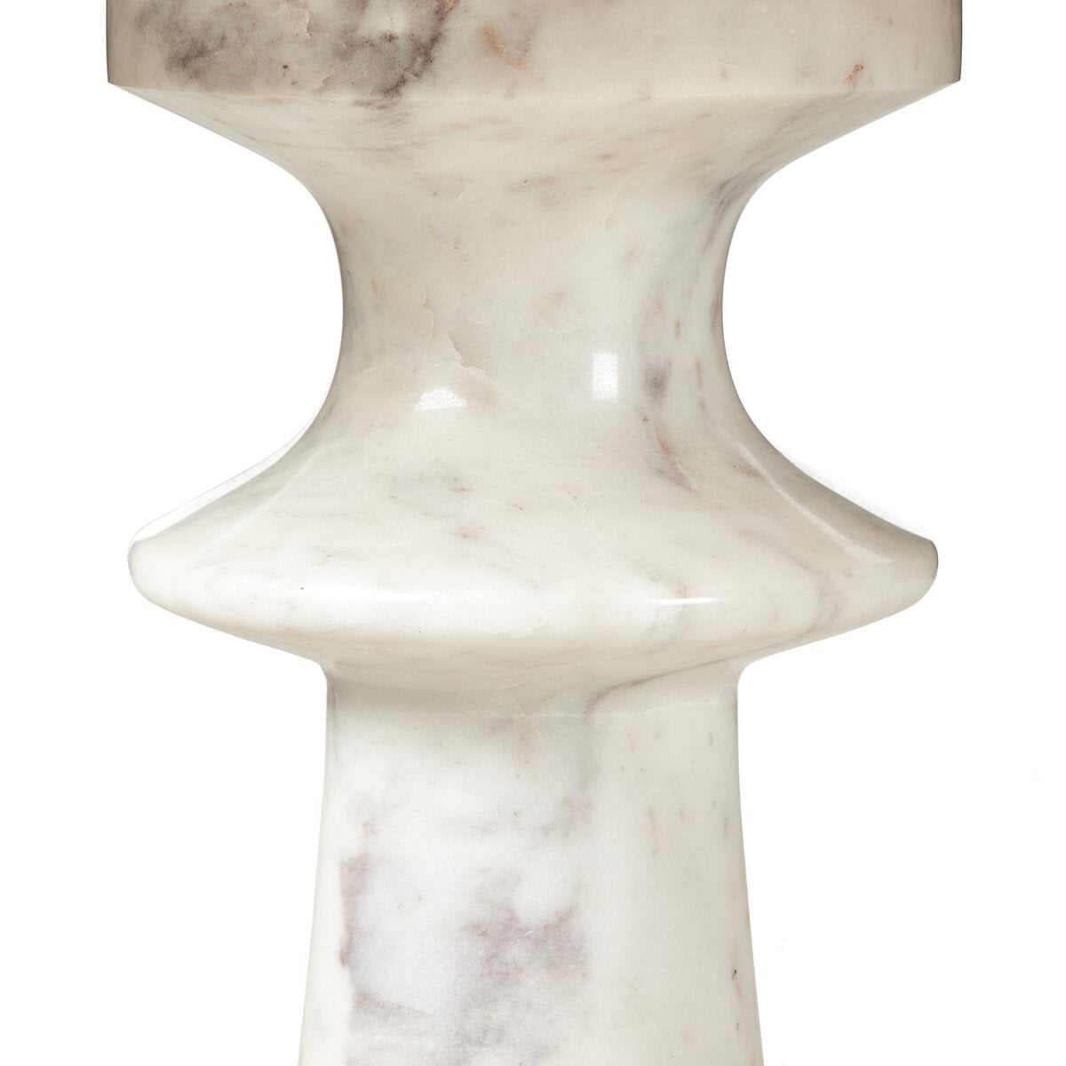 Table d'appoint Skylar à quatre mains en marbre blanc poli