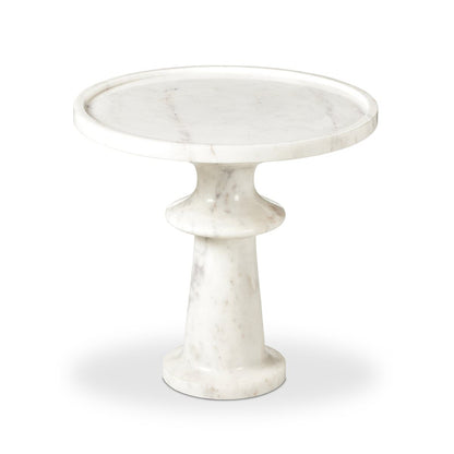 Table d'appoint Skylar à quatre mains en marbre blanc poli