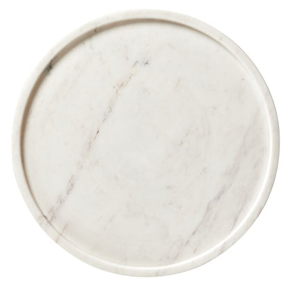 Table d'appoint Skylar à quatre mains en marbre blanc poli