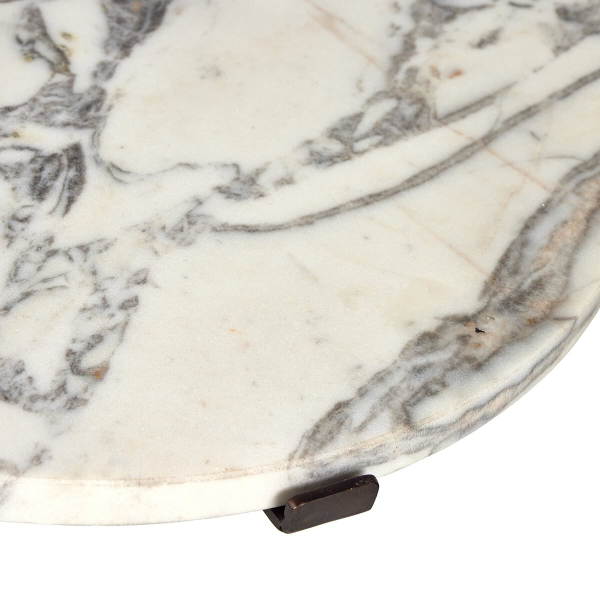 Table d'appoint Sophie à quatre mains en marbre blanc veiné