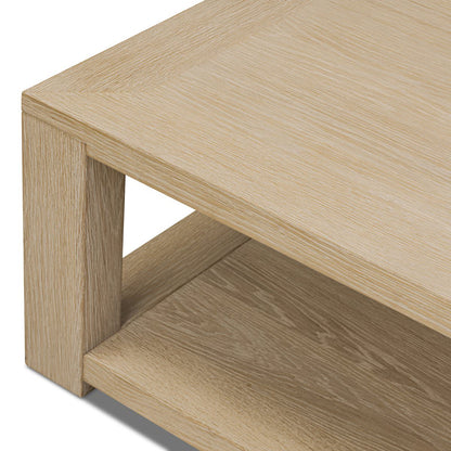 Table basse carrée Thomas Four Hands en placage de chêne blanchi