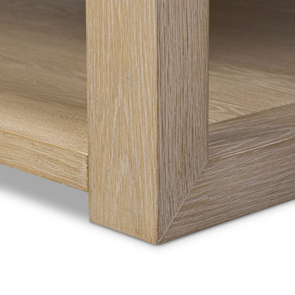 Table basse carrée Thomas Four Hands en placage de chêne blanchi