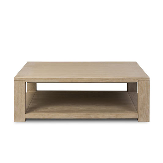 Table basse carrée Thomas Four Hands en placage de chêne blanchi