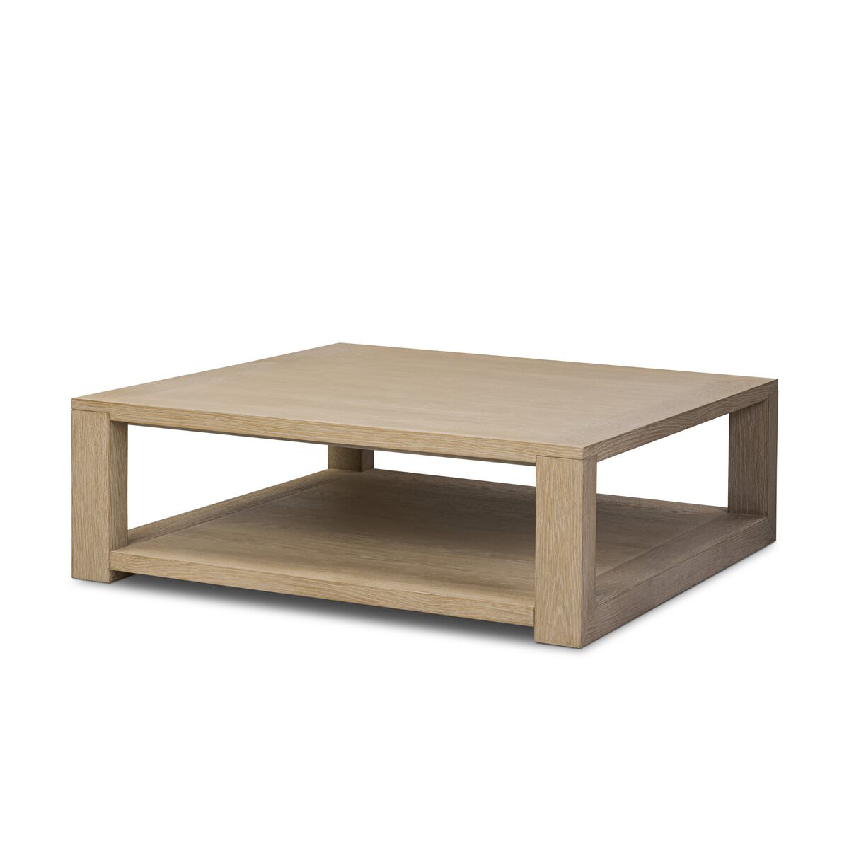 Table basse carrée Thomas Four Hands en placage de chêne blanchi