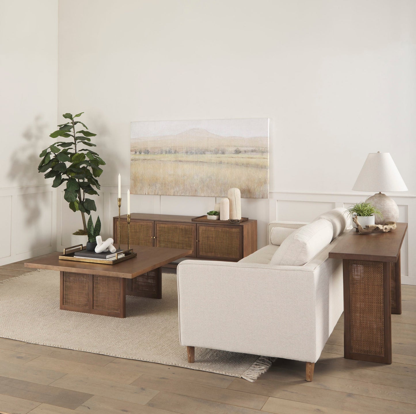 Table basse Georgia en finition délavée foncée