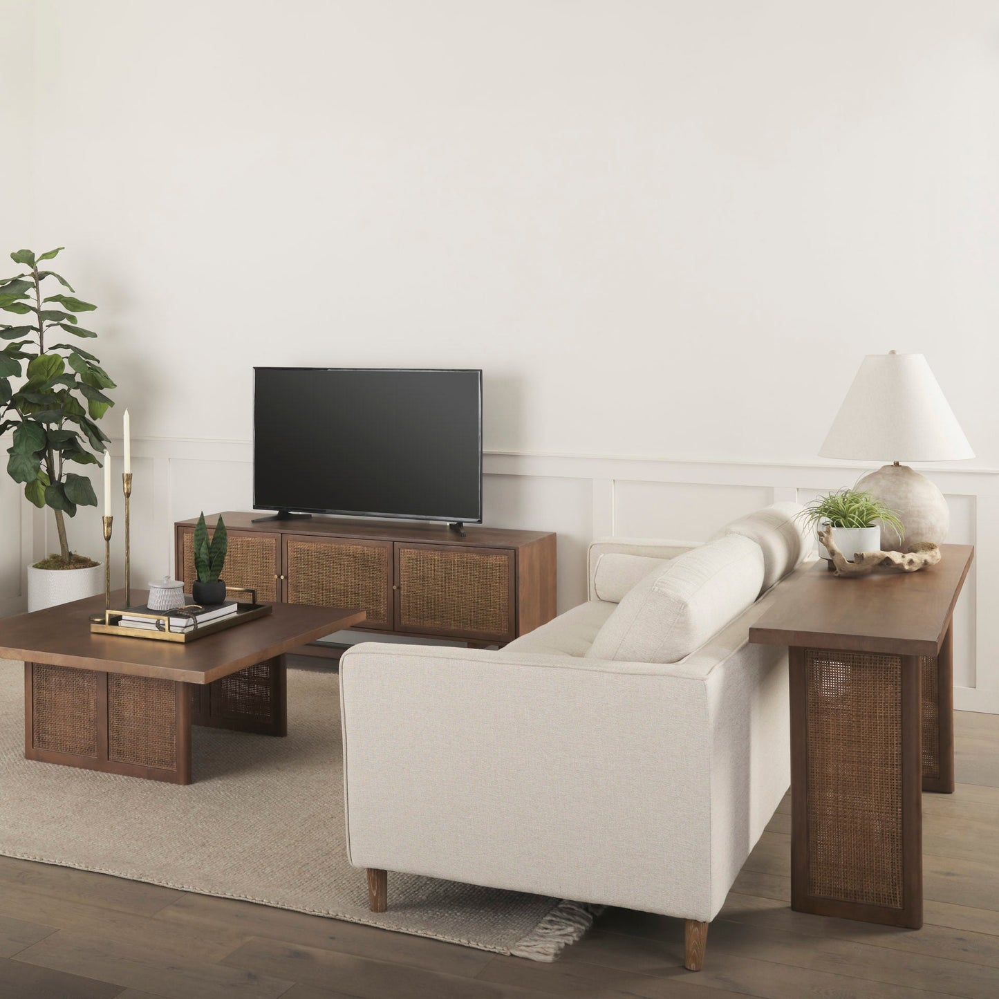 Console multimédia Georgia en finition délavée foncée