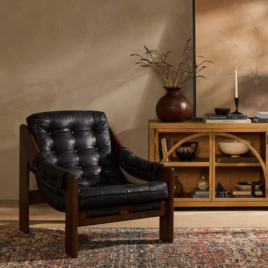Chaise Halston Four Hands en noir Heirloom