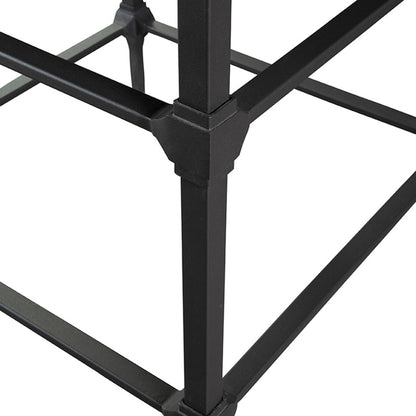 Table d'appoint en fer et marqueterie