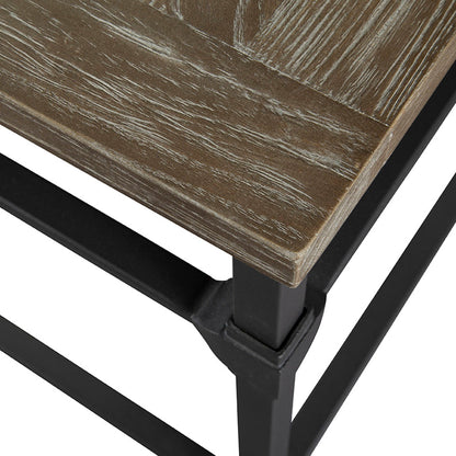 Table d'appoint en fer et marqueterie