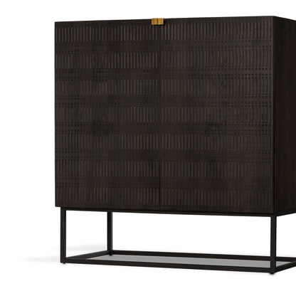 Meuble bar Kelby à quatre mains en marron vintage