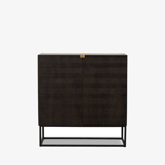 Meuble bar Kelby à quatre mains en marron vintage