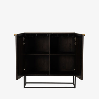 Meuble bar Kelby à quatre mains en marron vintage