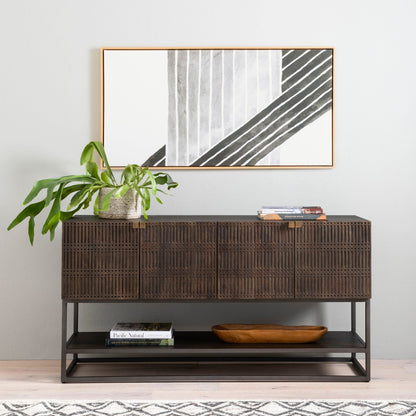 Console multimédia Kelby à quatre mains en marron vintage