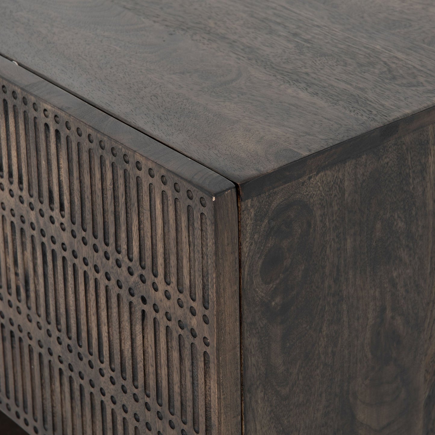 Console multimédia Kelby à quatre mains en marron vintage