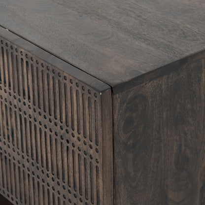 Console multimédia Kelby à quatre mains en marron vintage