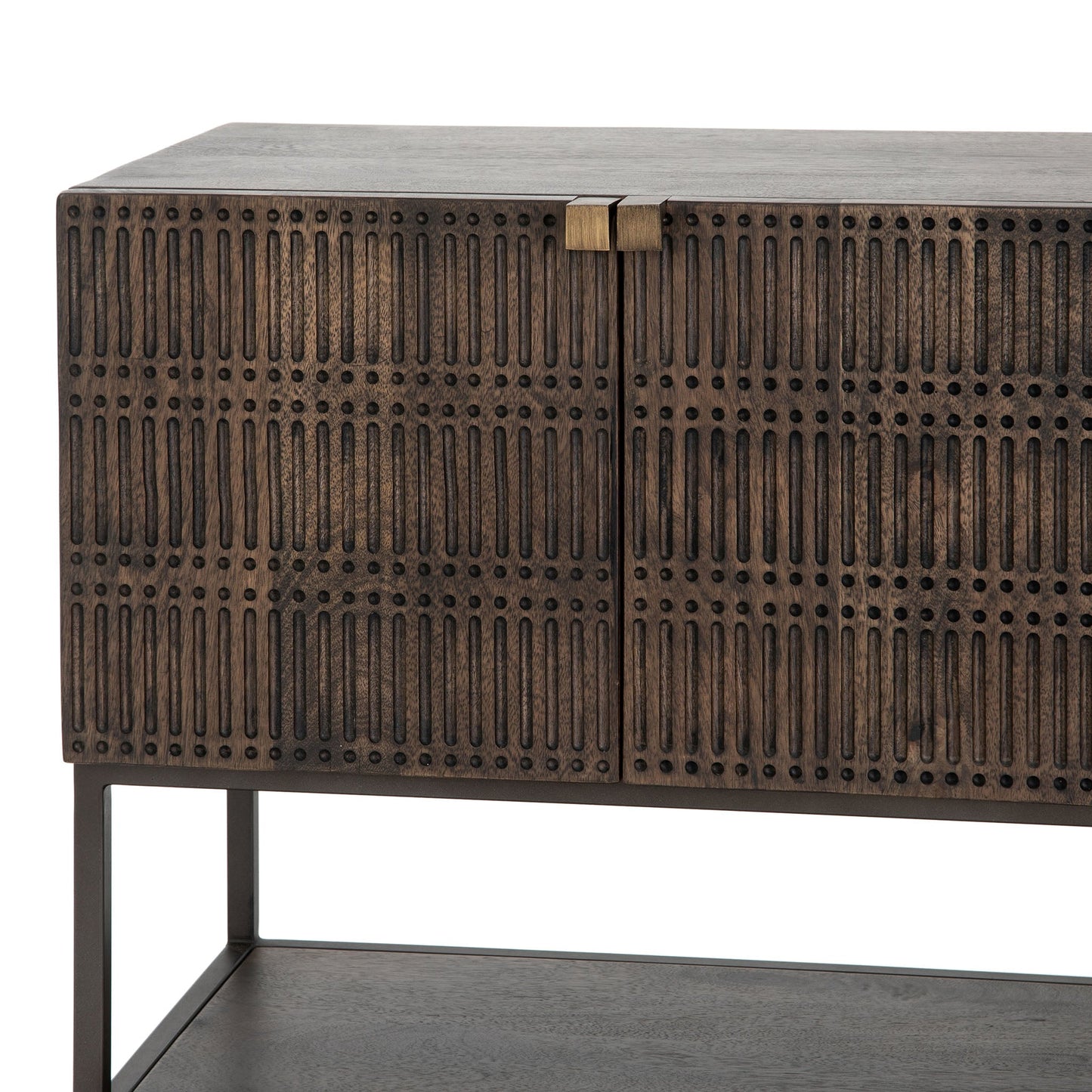 Console multimédia Kelby à quatre mains en marron vintage