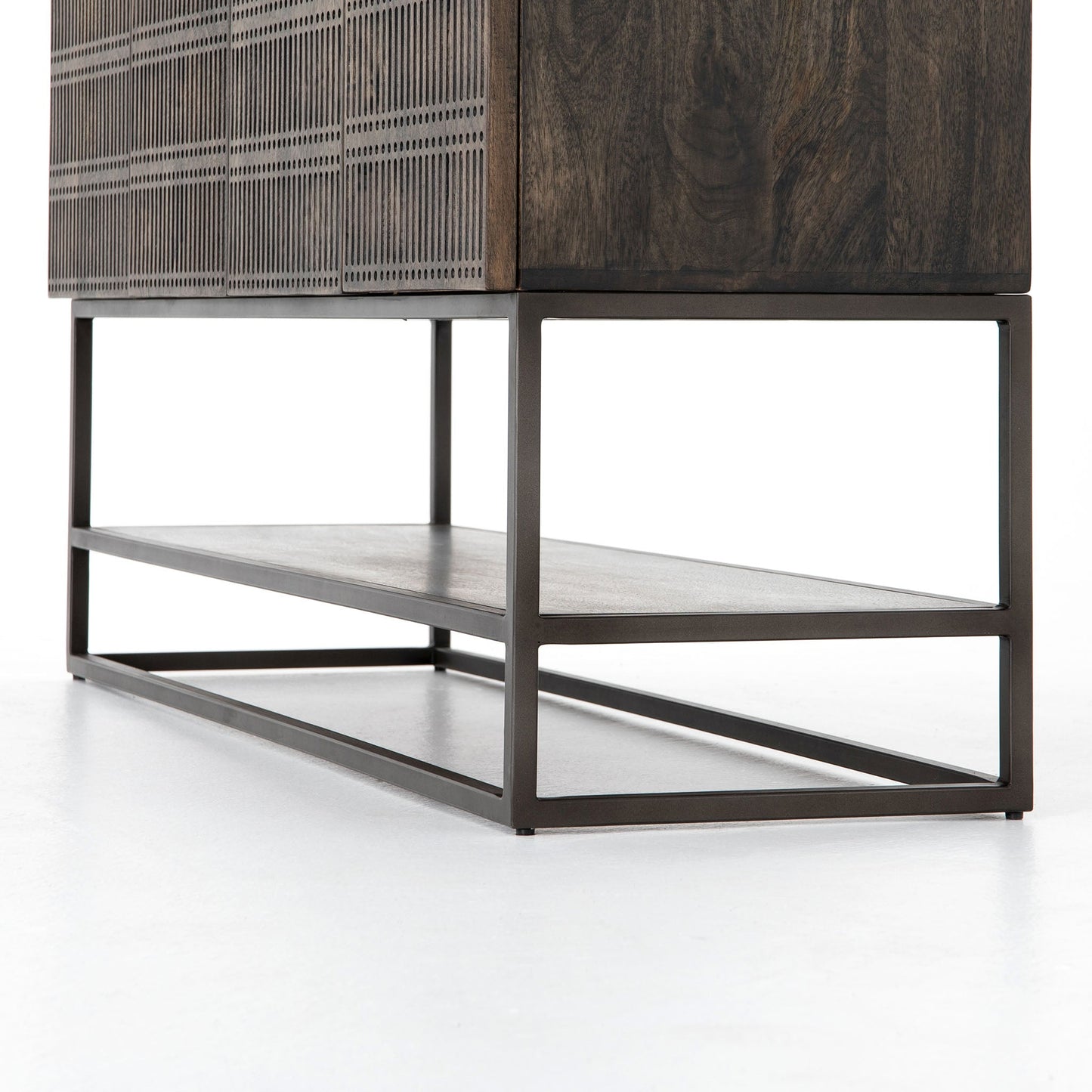 Console multimédia Kelby à quatre mains en marron vintage
