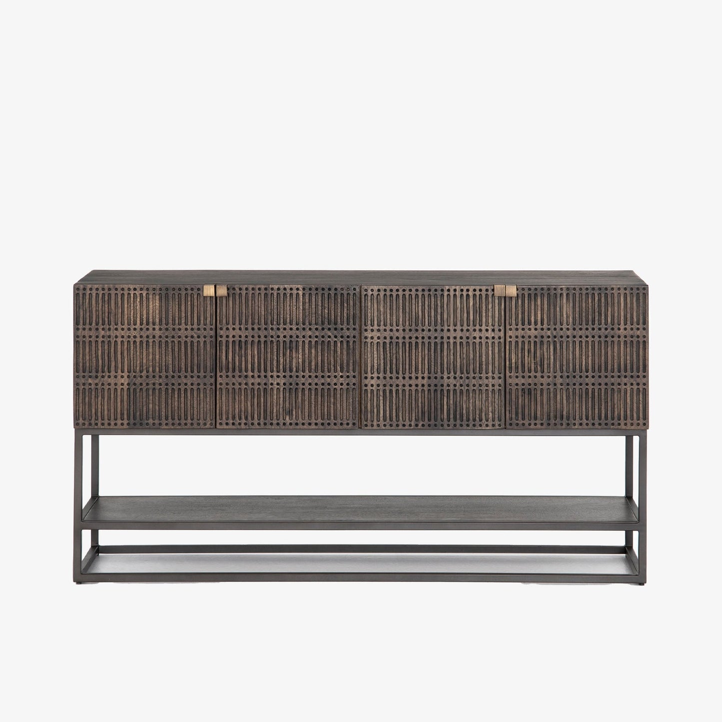 Console multimédia Kelby à quatre mains en marron vintage
