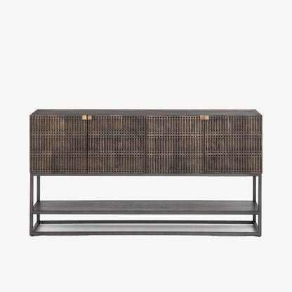 Console multimédia Kelby à quatre mains en marron vintage