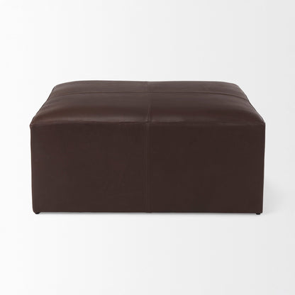 Ottoman Milo en cuir marron foncé 