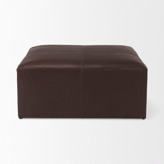 Ottoman Milo en cuir marron foncé 
