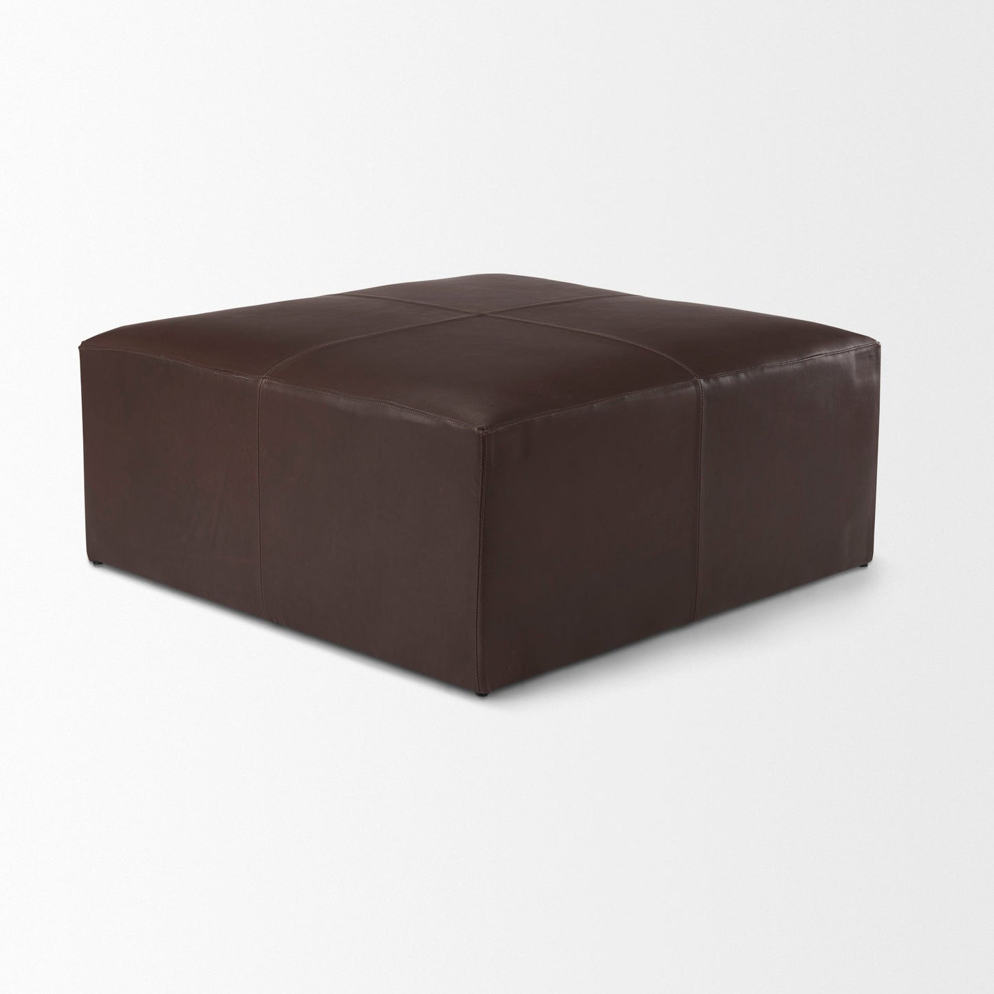 Ottoman Milo en cuir marron foncé 
