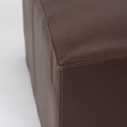 Ottoman Milo en cuir marron foncé 