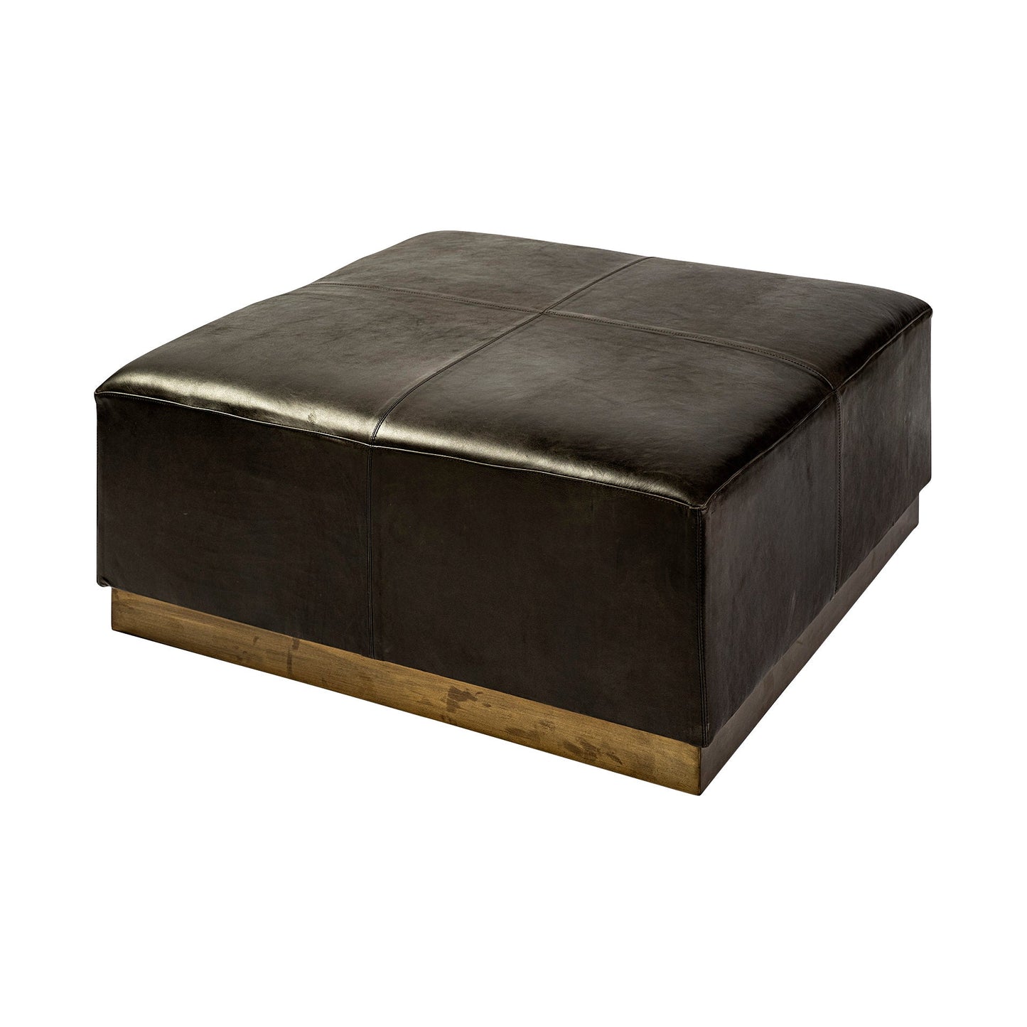 Ottoman Milo en cuir noir foncé 