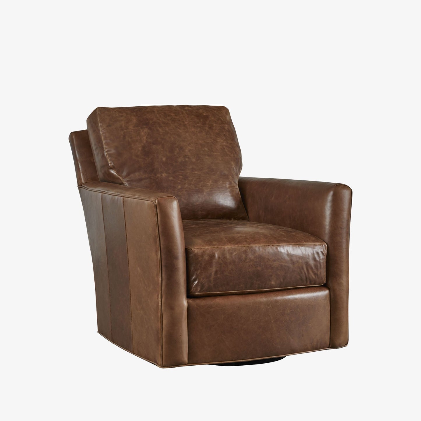 Chaise pivotante en cuir Murphey en châtaignier Stetson