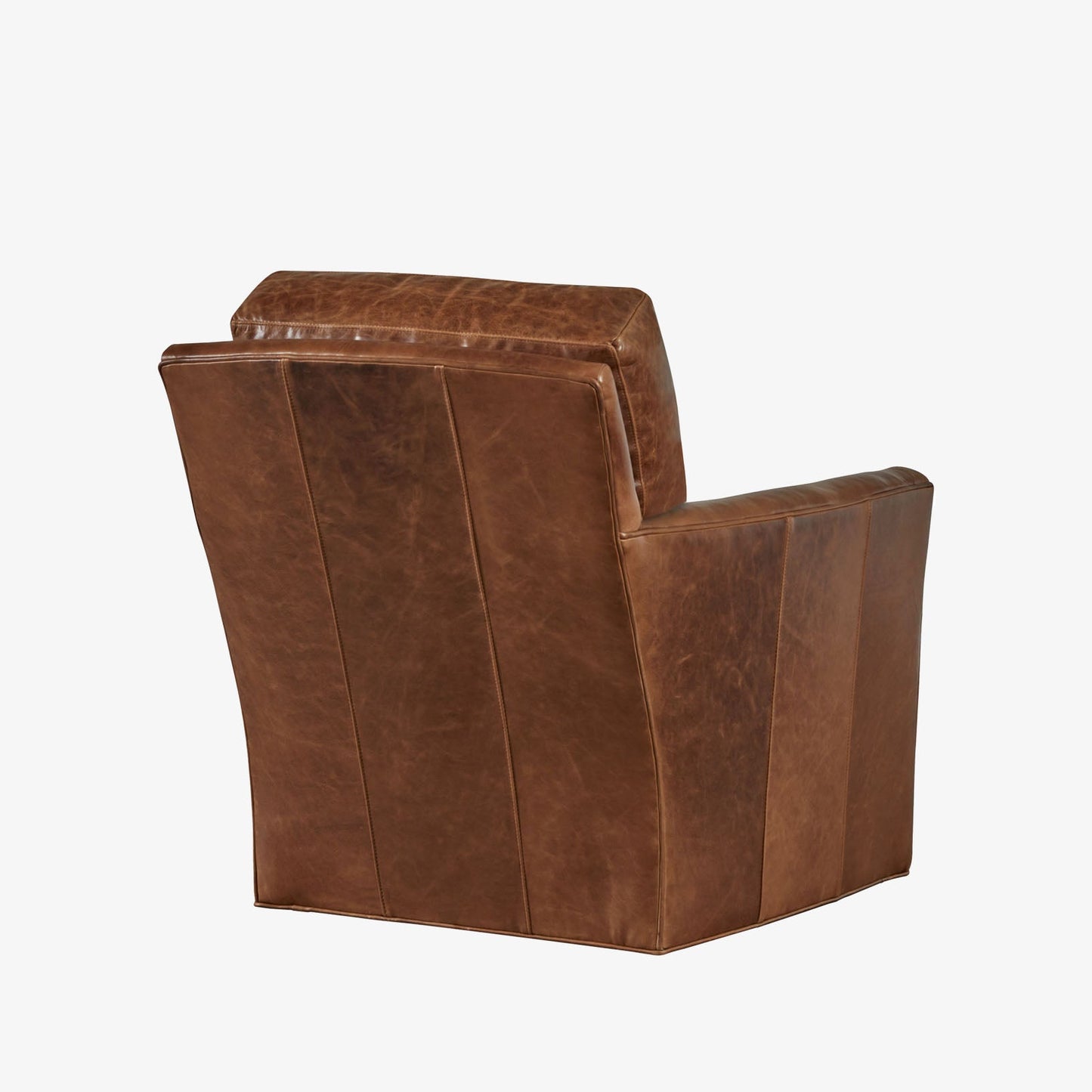 Chaise pivotante en cuir Murphey en châtaignier Stetson