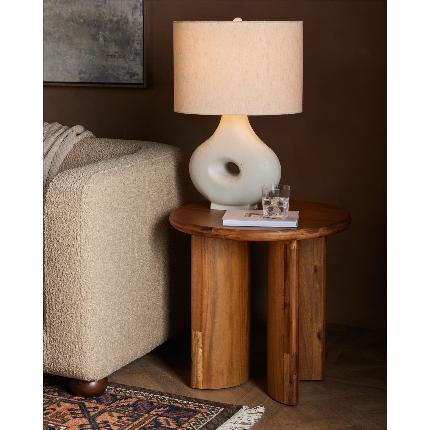 Table d'appoint Paden à quatre mains en acacia sableux