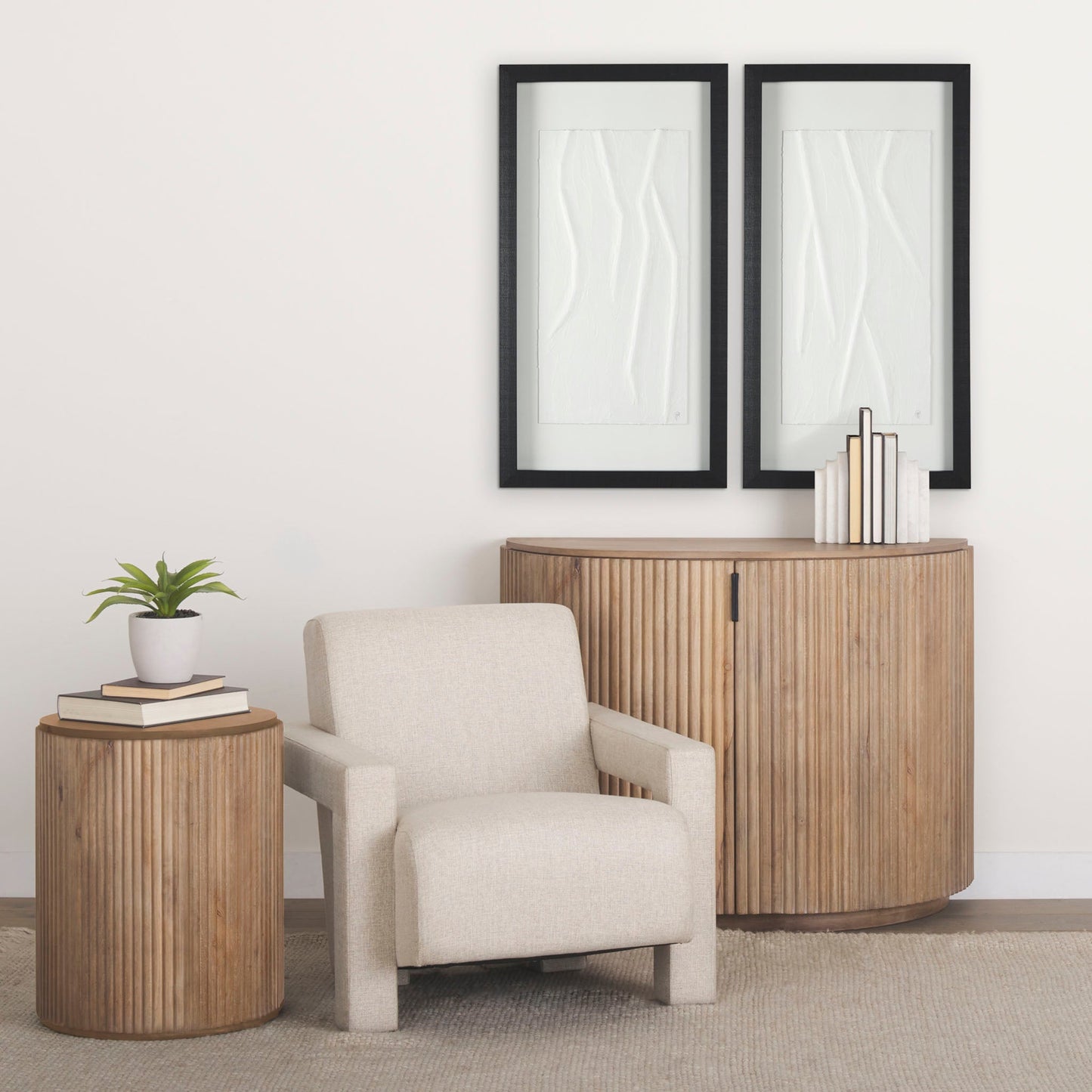Table d'appoint Reece Reeded en naturel