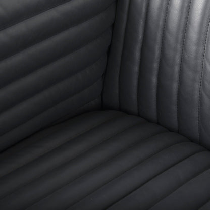 Canapé trois places Remington en cuir noir