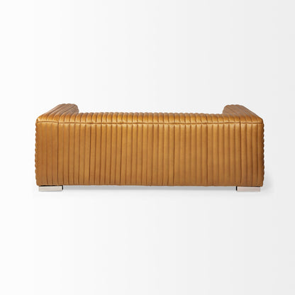 Canapé trois places Remington en cuir cognac