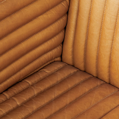 Canapé trois places Remington en cuir cognac