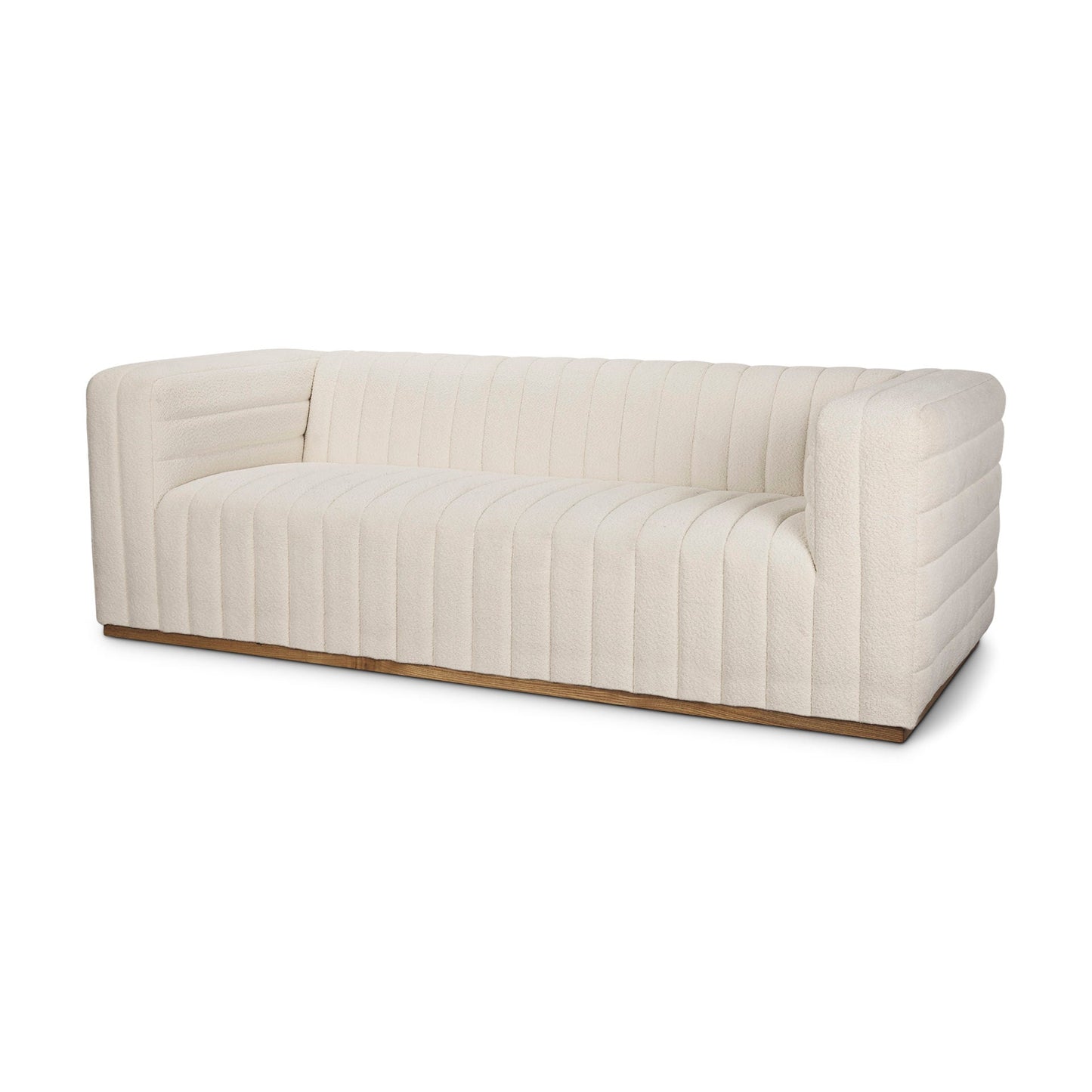 Canapé trois places Remington en tissu bouclé crème