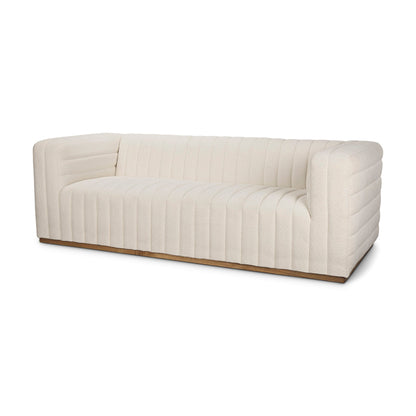 Canapé trois places Remington en tissu bouclé crème