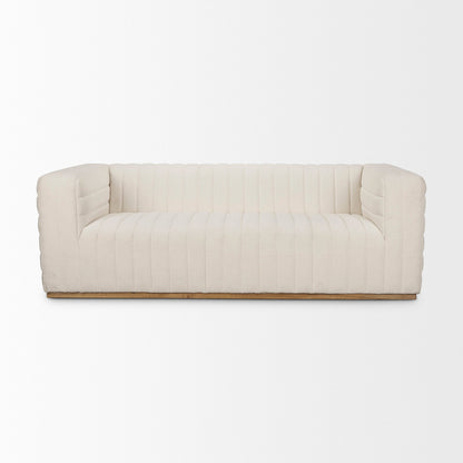 Canapé trois places Remington en tissu bouclé crème