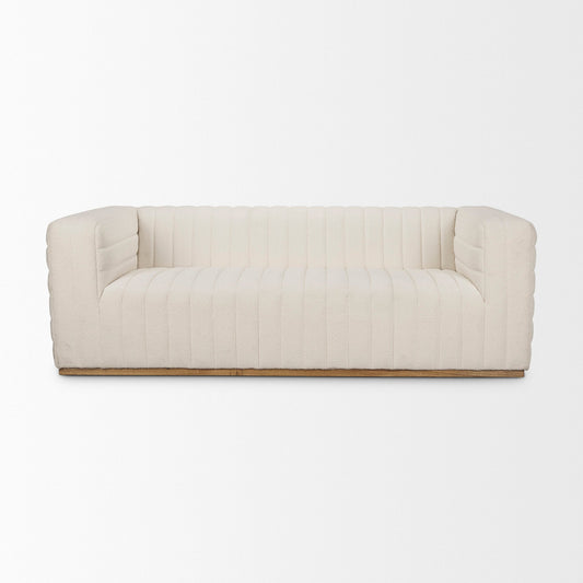 Canapé trois places Remington en tissu bouclé crème